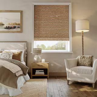 Modern Farmhouse Cut-to-Size Natural Multi-Weave Cordless Light-Filtering Bamboo Shade - 50.5 in. W x 72 in. L | The Home Depot