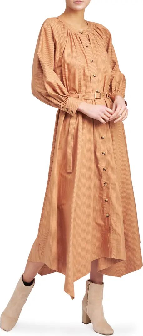Camila Stripe Belted Cotton Midi Shirtdress | Nordstrom
