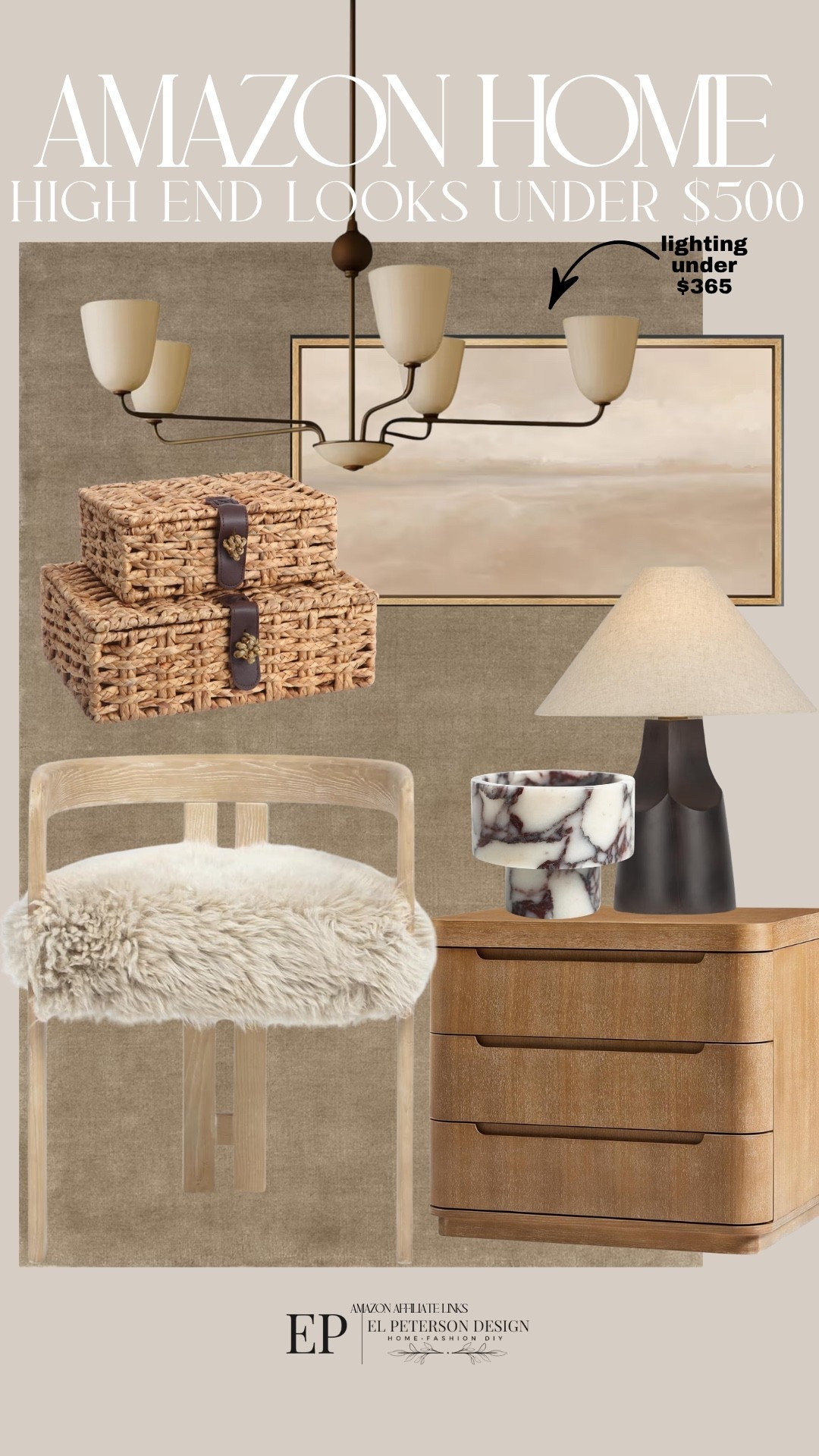 Amazon
Dining chair
Nightstand
Decorative wicker boxes
Artwork
Pendant light
Tanks lamp
Rug

#LTKHome
