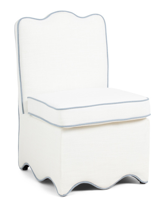 21.5x32.5 Scalloped Bottom Skirted Dining Chair | TJ Maxx