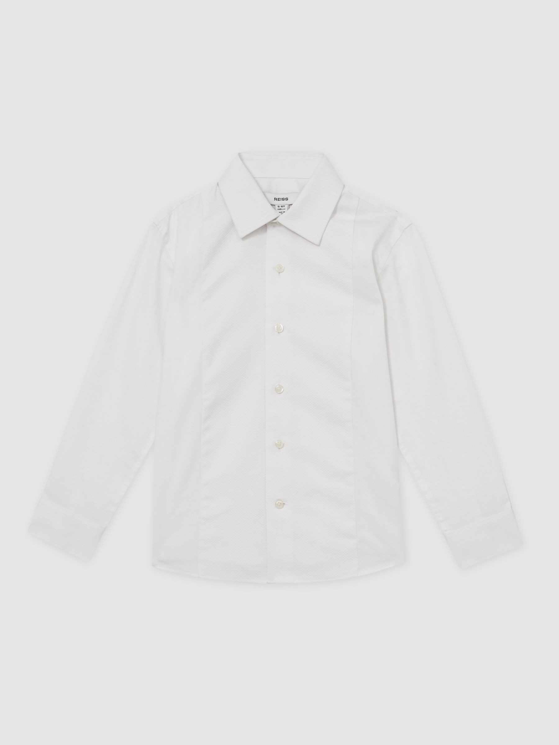 3-9 yrs Cotton Slim-Fit Dinner Shirt in White | Reiss US