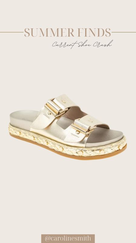 Shoe crush- gold sandal 

Spring shoes, summer shoes, summer style, slides, BCBG

#LTKshoecrush #LTKtravel #LTKSeasonal