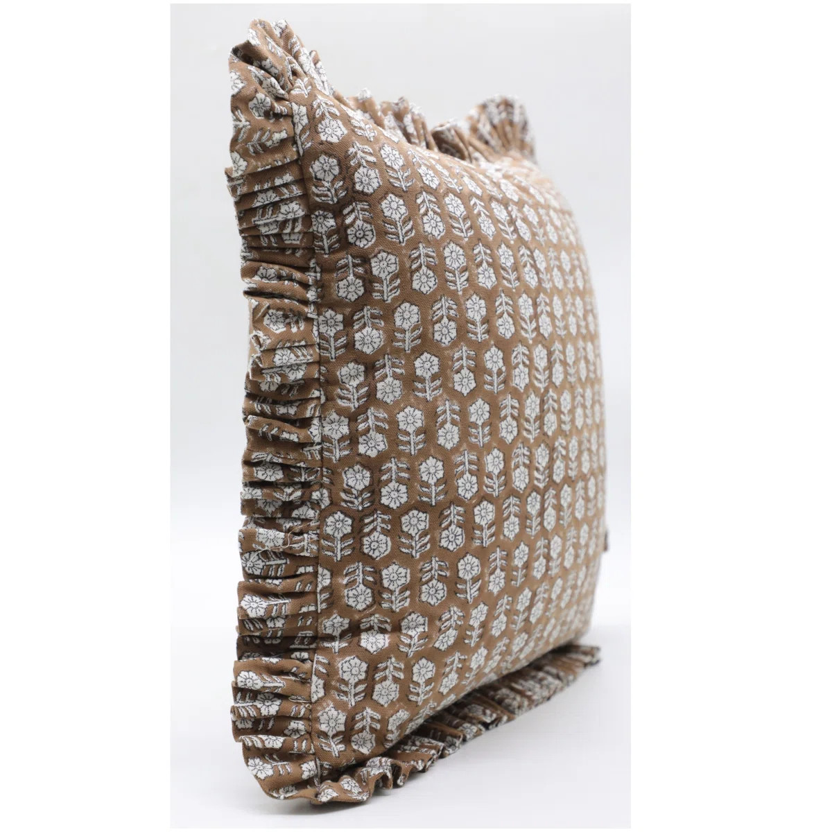 Fabdivine Floral Block Print Cushion Rustic Cotton Pillow Cover for Cozy Home D\u00e9cor- Tulsi B... | Wayfair North America