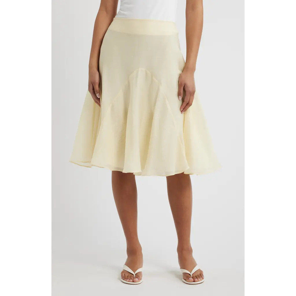 Topshop Godet Skirt in Yellow at Nordstrom, Size 12 | Nordstrom