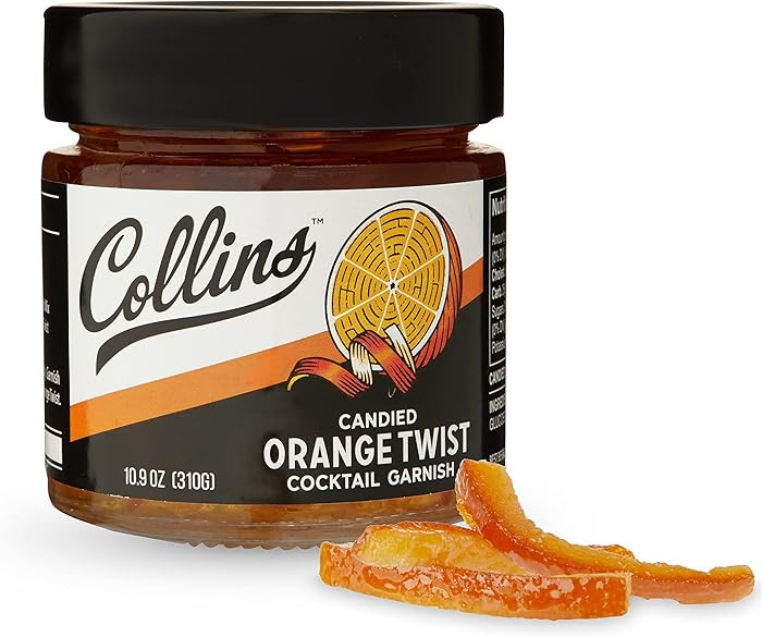 Collins Candied Fruit Orange Peel Twist in Syrup, Popular Cocktail Garnish for Skinny Margarita, ... | Amazon (US)