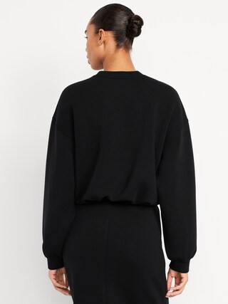 Bounce Fleece Bubble-Hem Sweatshirt | Old Navy (US)