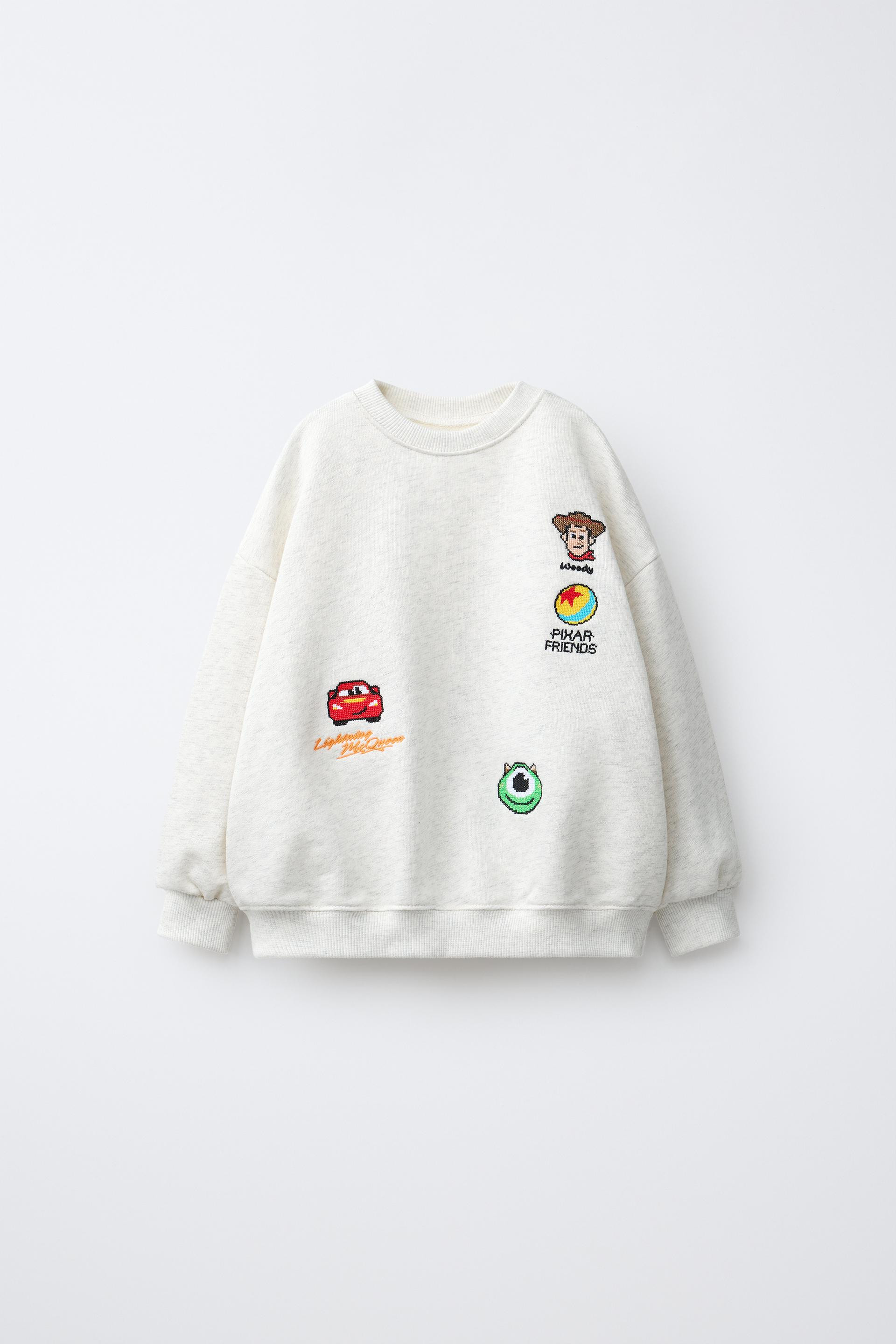 Zara - Embroidered © Disney Pixar Sweatshirt - Gray Marl - 2 Years (36,2 Inches) - Kids | Zara US