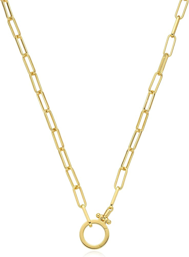 FRUMOS Gold Plated Necklace for Women, Dainty Layered Chain Necklace, Fashion Jewelry for Daily W... | Amazon (US)