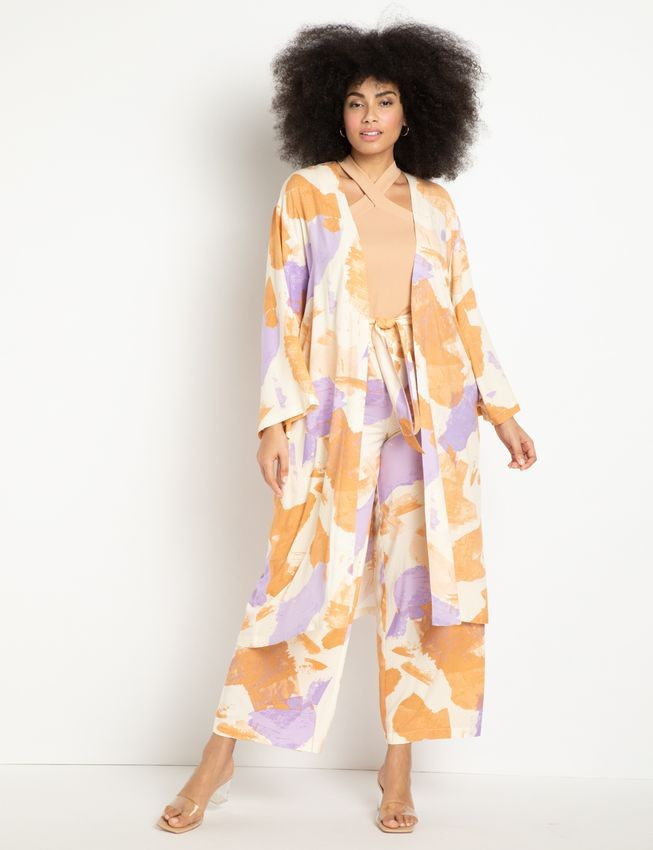Printed Long Duster | Eloquii