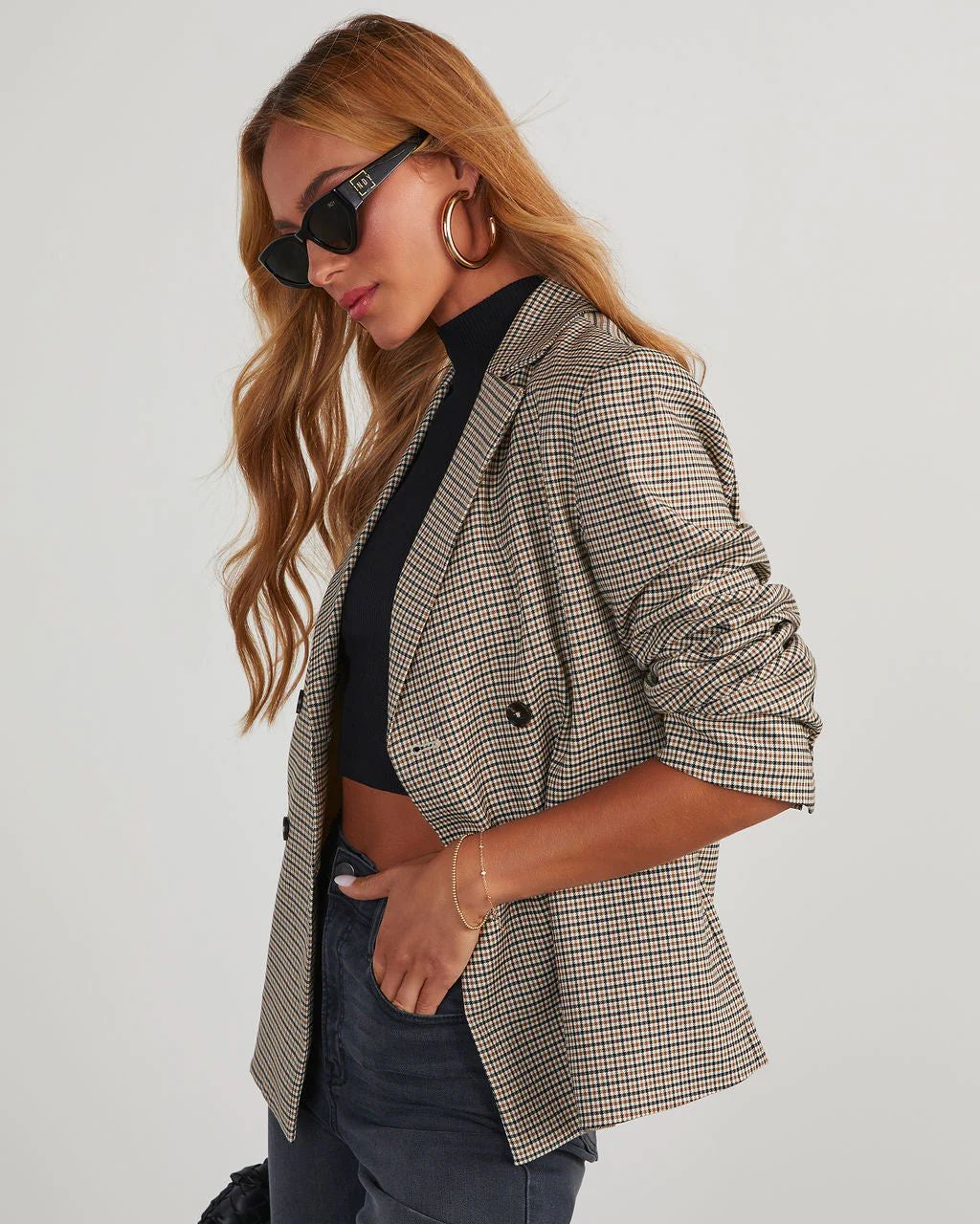 Recognition Pocketed Plaid Blazer | VICI Collection
