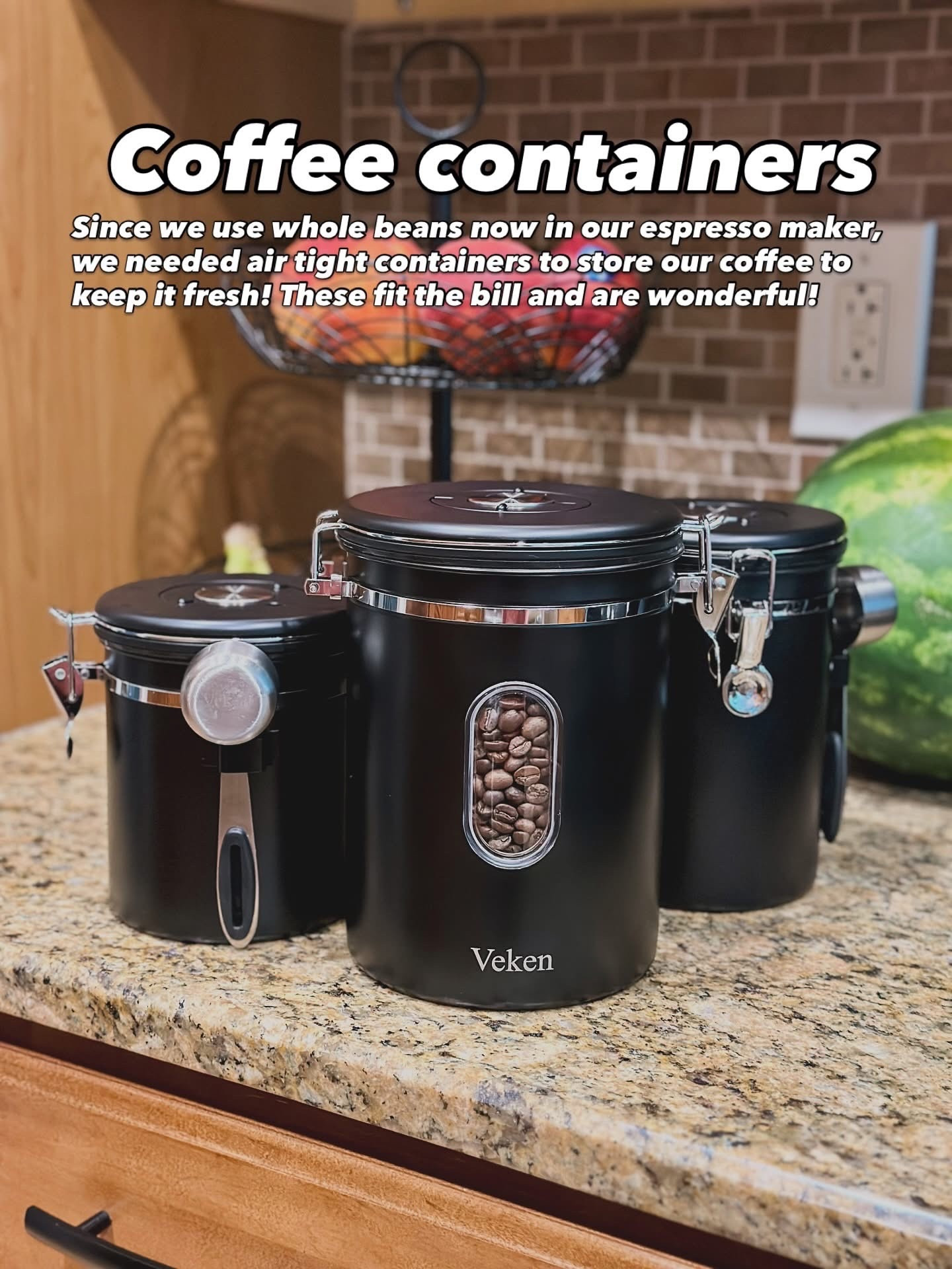 Coffee containers that keep our coffee fresh and sealed tight! Also have a place to put the date of the coffee ! 



#LTKHome