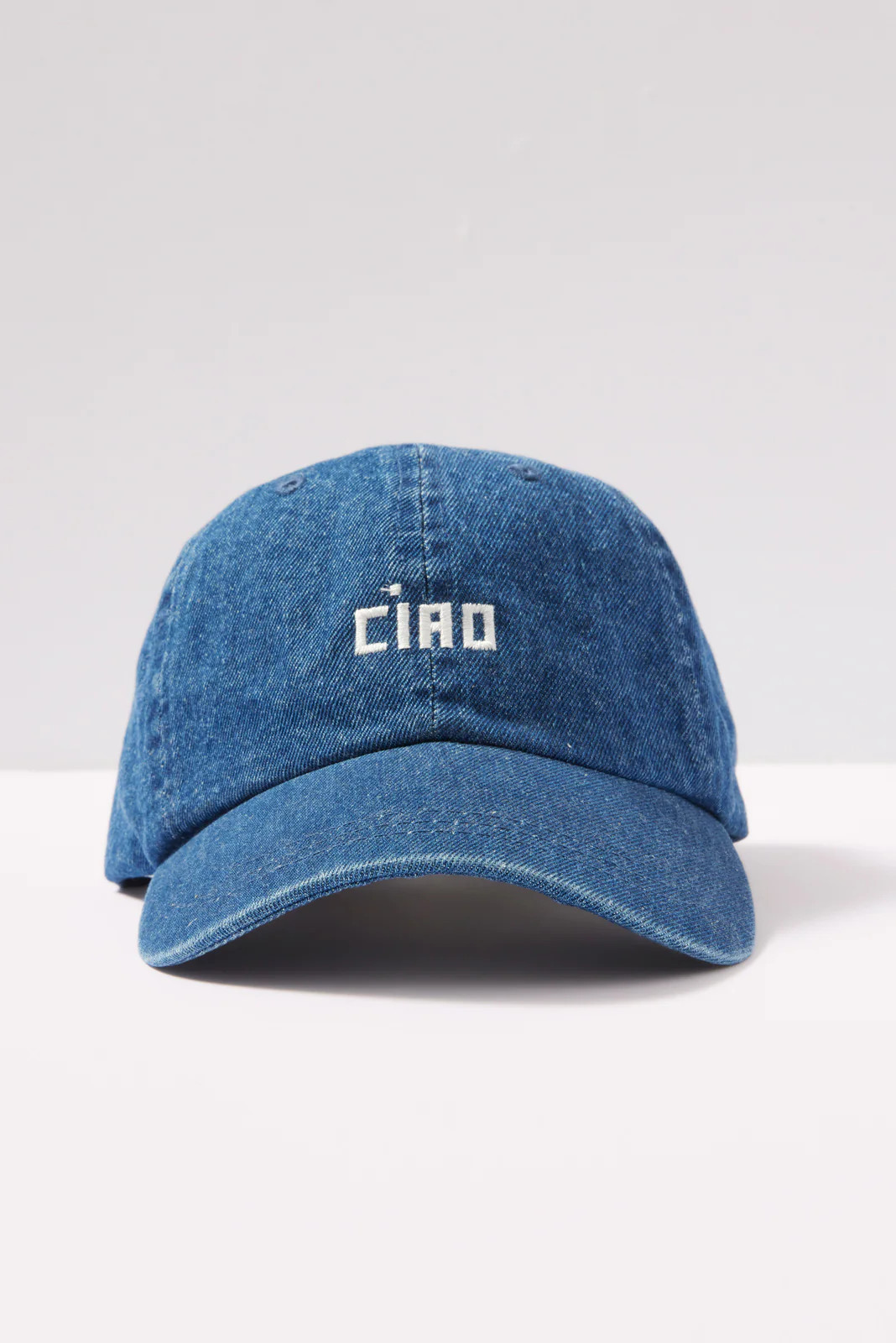 CLARE V. Women's Denim Baseball Hat, Blue | Evereve
