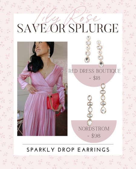 Save and Splurge. Sparkly drop earrings. Wedding guest look. Wedding guest  

#LTKunder50 #LTKwedding