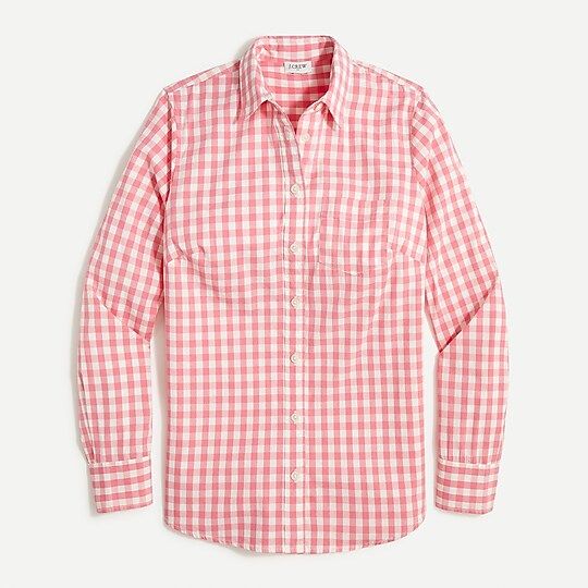 Gingham cotton poplin shirt in signature fit | J.Crew Factory