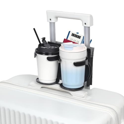 Vigorport Luggage Travel Cup Holder, Folding Cup Holder, Drink Caddy for Suitcases - Hold Two Coffee Mugs Traveler Carry on Hands Free Accessory | Amazon (US)