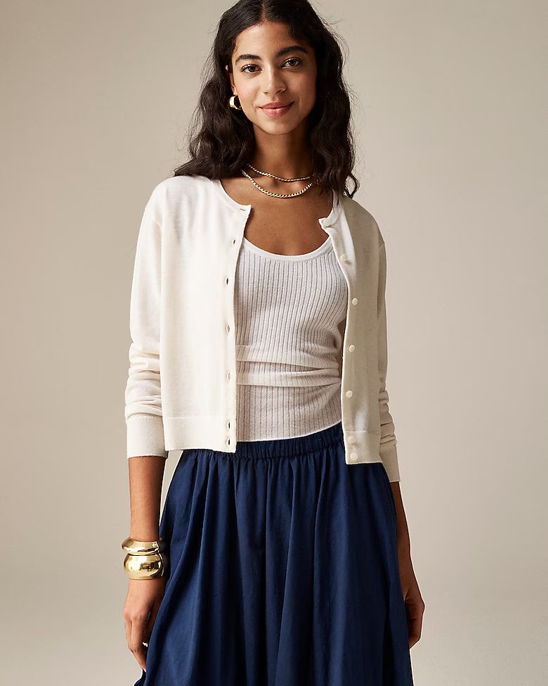 Featherweight cashmere shrunken cardigan sweater | J. Crew US