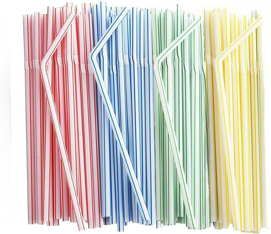 200 Pcs Plastic Straws Disposable -Straws Drinking Plastic -8.8inch Long Bendy Straws -Flexible B... | Amazon (US)