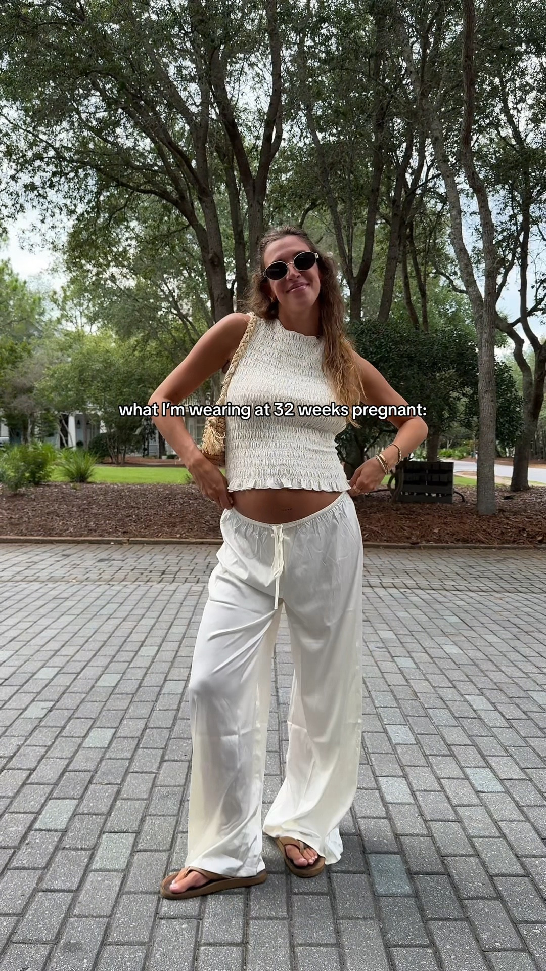 bump friendly summer outfit inspo🤍 code: marymargaret (wearing size M top and S pants at 32 weeks pregnant) 

mom to be, first time mom, bumpfit, bump friendly outfit, bump fashion, pregnancy style, maternity style, summer outfit, vacation outfit, spring style trends, silk pants, third trimester, 8 months pregnant outfit, grey bandit 

#LTKFindsUnder50 #LTKStyleTip #LTKBump