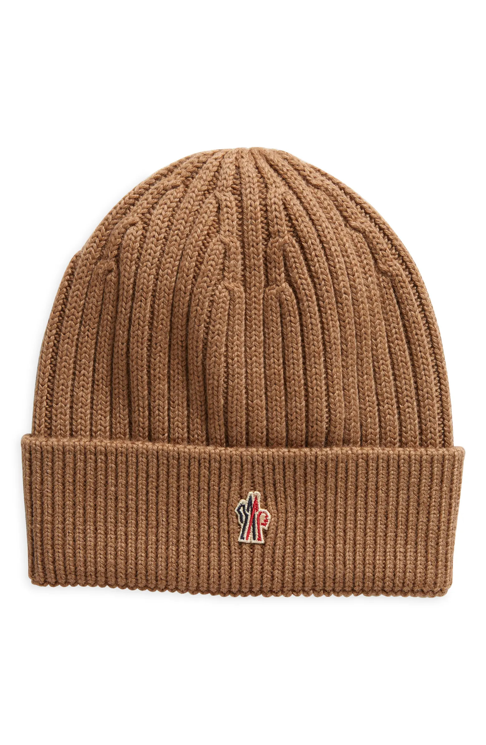 Moncler Grenoble Logo Patch Virgin Wool Knit Beanie | Nordstrom | Nordstrom