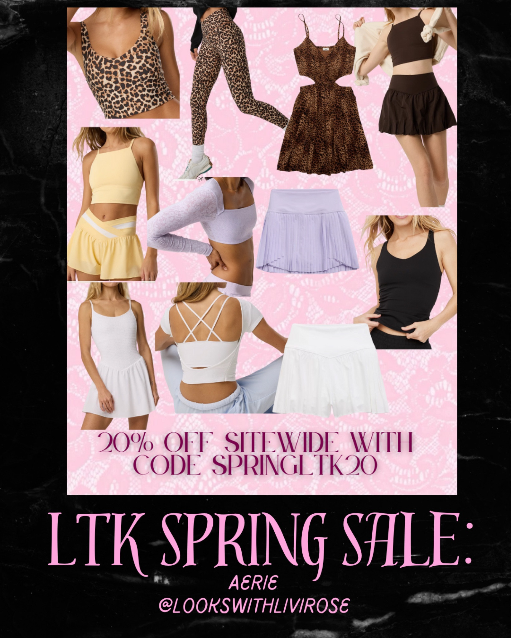 AERIE FAVS!!!! Exclusive through the LTK app! Use SPRINGLTK20 !!!  I have this leopard set and it is my fav - so soft - as is their sports tanks in general - they are perfect for an everyday top! I truly have almost every color. These sets are so cute for spring too! 

#LTKU #LTKActive #LTKSeasonal