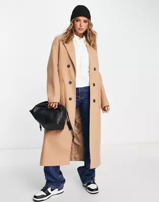 River Island tailored coat in light brown | ASOS (Global)
