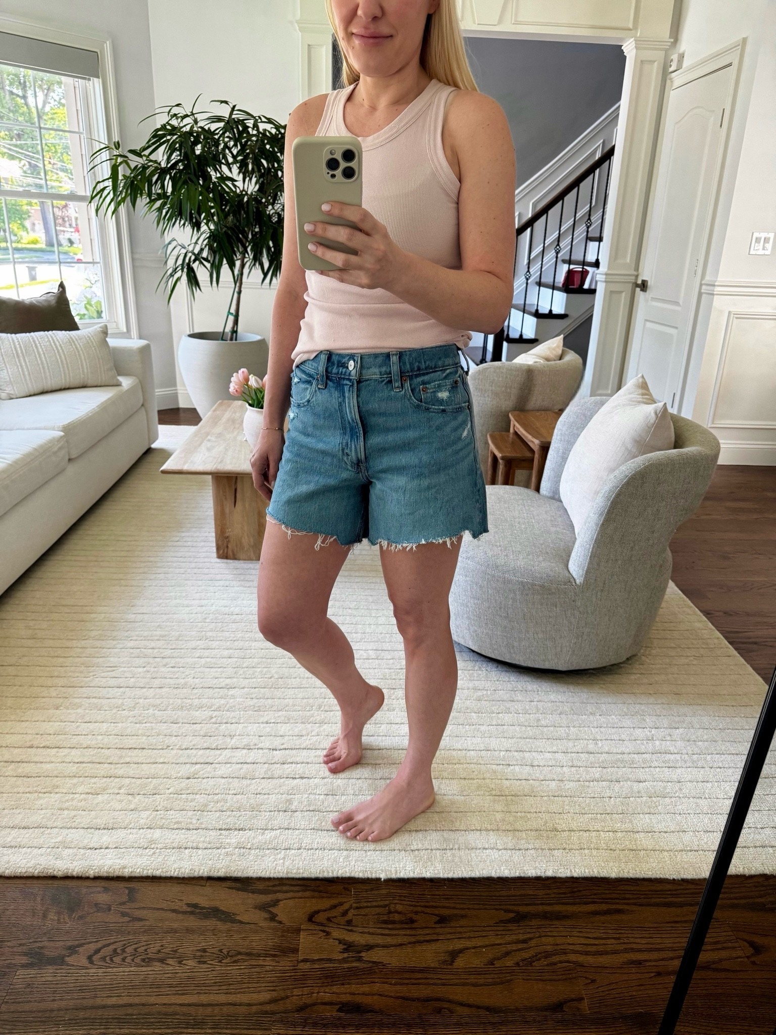 These are hands down my favorite denim shorts every summer 🤍 Abercrombie Memorial Day sale. 

The fit is relaxed without feeling too oversized, high-waisted, comfortable, and actually flattering. I always struggle finding shorts that don’t ride up or feel too short, and these are the pair I keep reaching for over and over. Wearing Abercrombie during the sale because this is one of those pieces I’d absolutely grab while it’s marked down.


Abercrombie denim shorts, high waisted shorts, relaxed fit denim shorts, summer outfit ideas, casual everyday style, mom outfit, neutral style, capsule wardrobe, spring and summer fashion, denim staples, weekend outfit, casual chic style


#abercrombie #denimshorts #summerstyle

#LTKmomlife #LTKootd #LTKgrwm