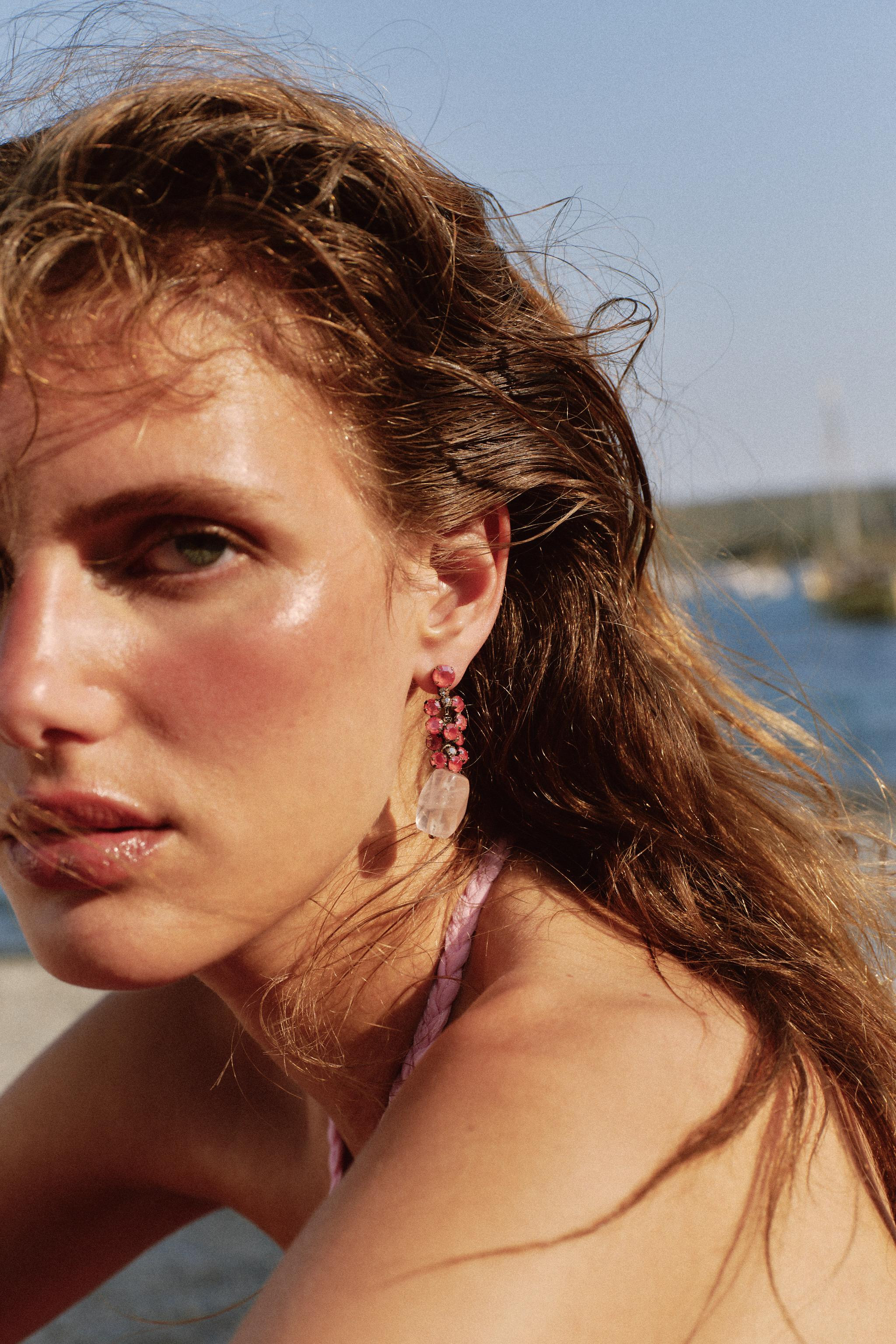 SPARKLY STONE EARRINGS | Zara US