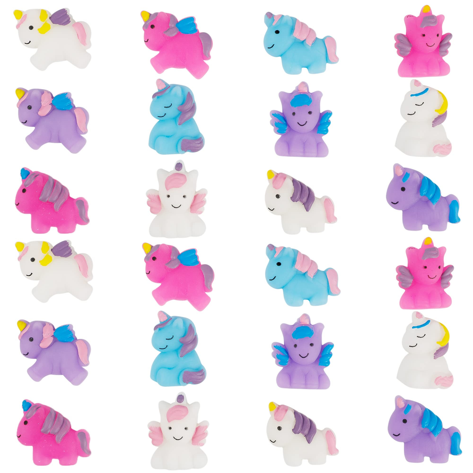 24 Pcs Squishy Toys, Unicorn Kawaii Mochi Squishies, Unicorn Party Favors Stress Relief Toys, Goo... | Amazon (US)