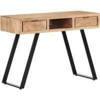 Rustic Solid Acacia Wood Writing Desk, Industrial Work Desk With 2 Drawers & Metal Legs | Etsy (US)