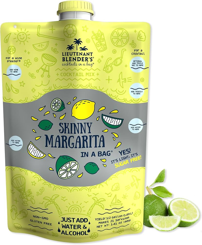 Lt. Blender's Skinny Margarita in a Bag - Skinny Margarita Mix - Each Bag Makes 1/2 Gallon of Ket... | Amazon (US)