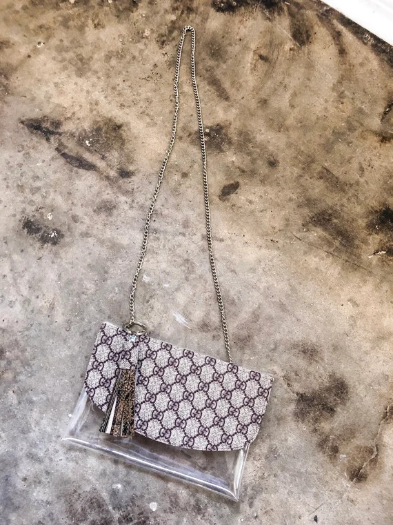 100% Authentic Repurposed/Upcycled Designer Clear Plastic Stadium Approved Bag | Etsy (US)