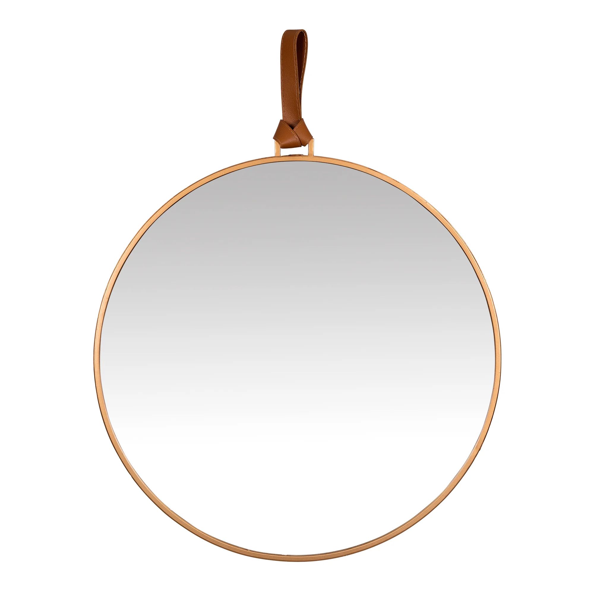 Newby Round Metal Framed Wall Mounted Accent Mirror in Gold | Wayfair North America