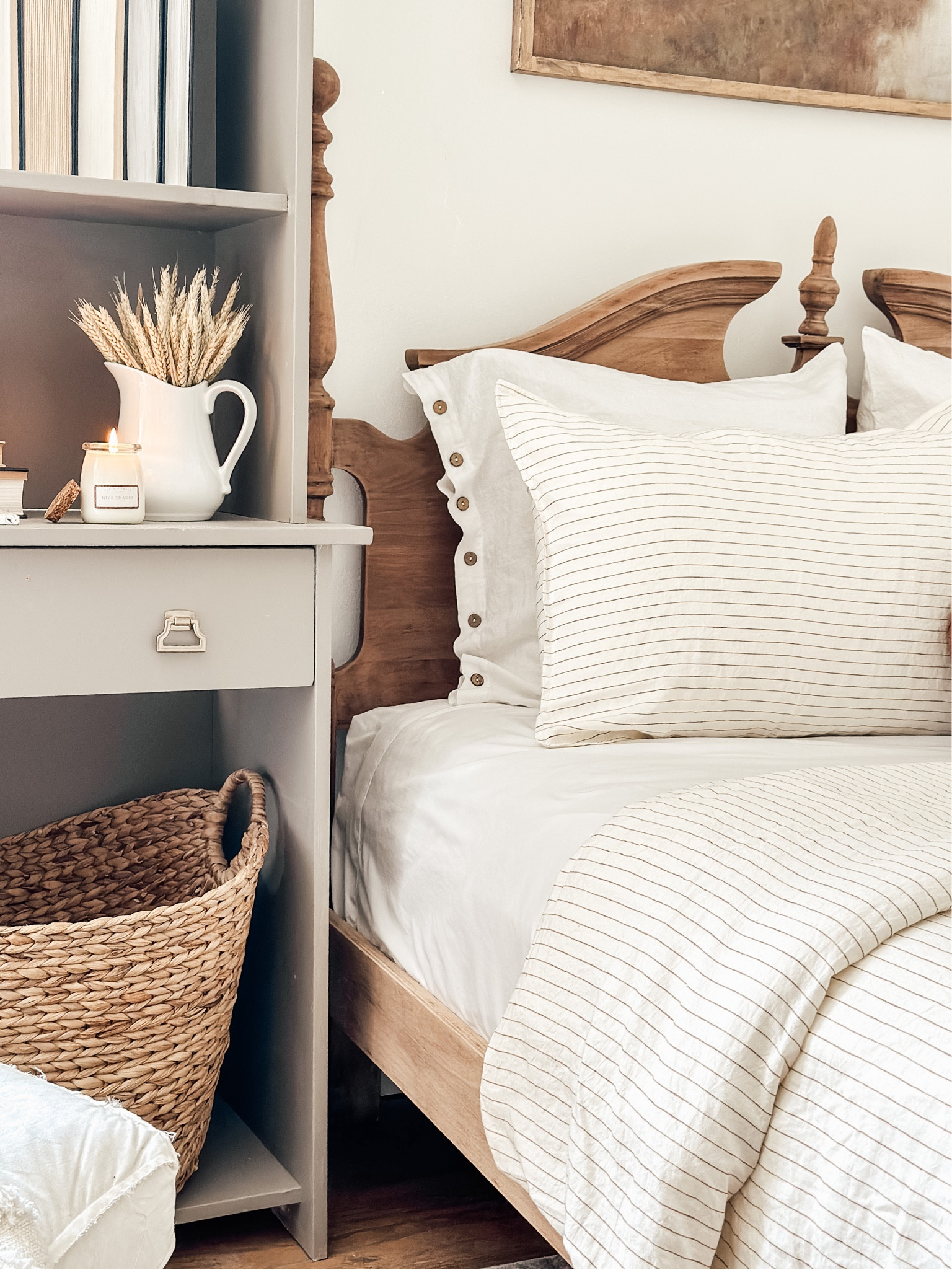 Loving this cozy 100% linen Fall bedding!! The cinnamon strip is perfect for Fall! 

#LTKSeasonal #LTKhome