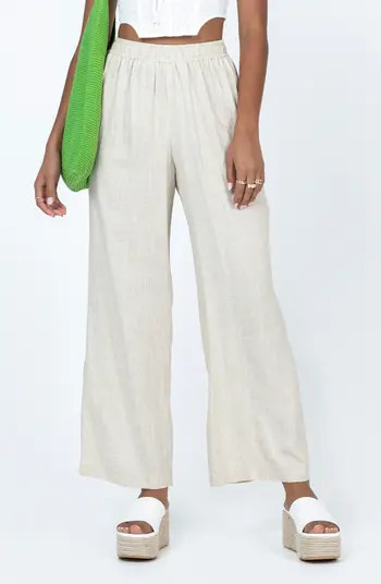 Louis Cotton & Linen Wide Leg Pants | Nordstrom