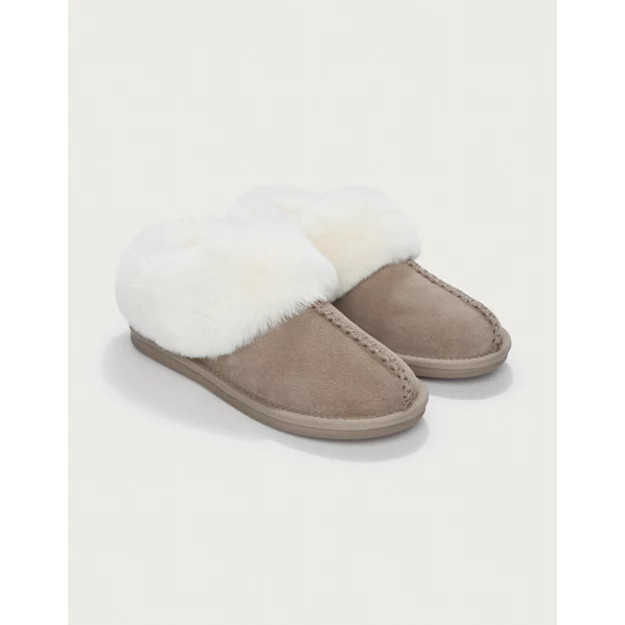 Suede Faux Fur Bootie Slipper | The White Company UK & ROW