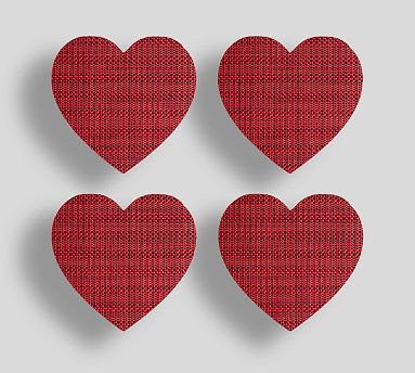 Chilewich Vinyl Heart Coasters - Set of 4 | Pottery Barn (US)