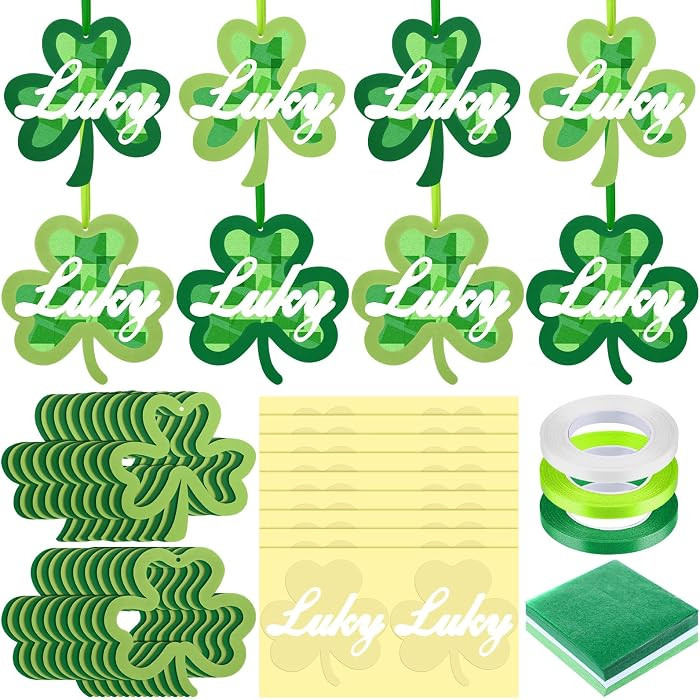 Marsui 36 Sets St Patrick's Day Shamrock Suncatcher Kits Shamrock Tissue Paper Craft Irish DIY Ar... | Amazon (US)