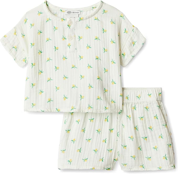Amazon Essentials x Sofia Grainge Unisex Toddlers' and Babies Cotton Gauze Shirt & Shorts Play Se... | Amazon (US)