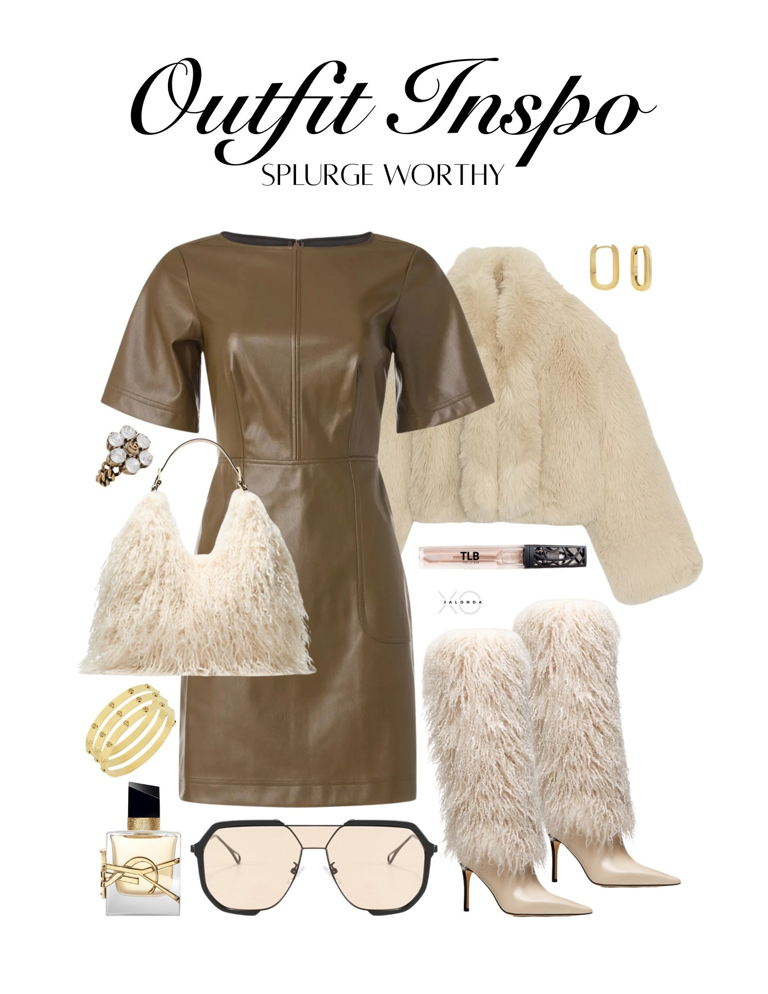 OMG do you see the faux fur boots?! & the bag?! #MichaelKors did their big one!!! Cute outfit Inspo for a date night with the girls of that special somebody!

Disclaimer: Selling fast - linked what’s available!
•
•
•
#fashion #outfitinspo #midlifemusthave #travelinstyle #flyageless #silverhair #pixiecut #fallfashion #shorthairstyle #midlife #ootd #outfitcheck  #fashionover40 #fashionover50 #midlifejourney #xojalonda #thanksgivingoutfit #errandsfit #fallfashion #midlifemusthave #luxurybrand #gucci #ysl #kurtgeiger #zara #toryburch #luxury #splurge #budget