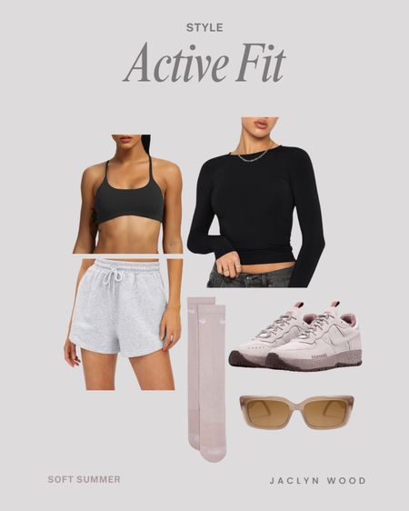 Black and grey with blush/taupe accents for an athletic, active sleek fit 

#LTKFitness #LTKActive #LTKStyleTip