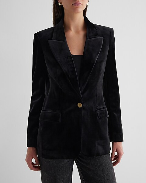 Velvet One Button Blazer | Express