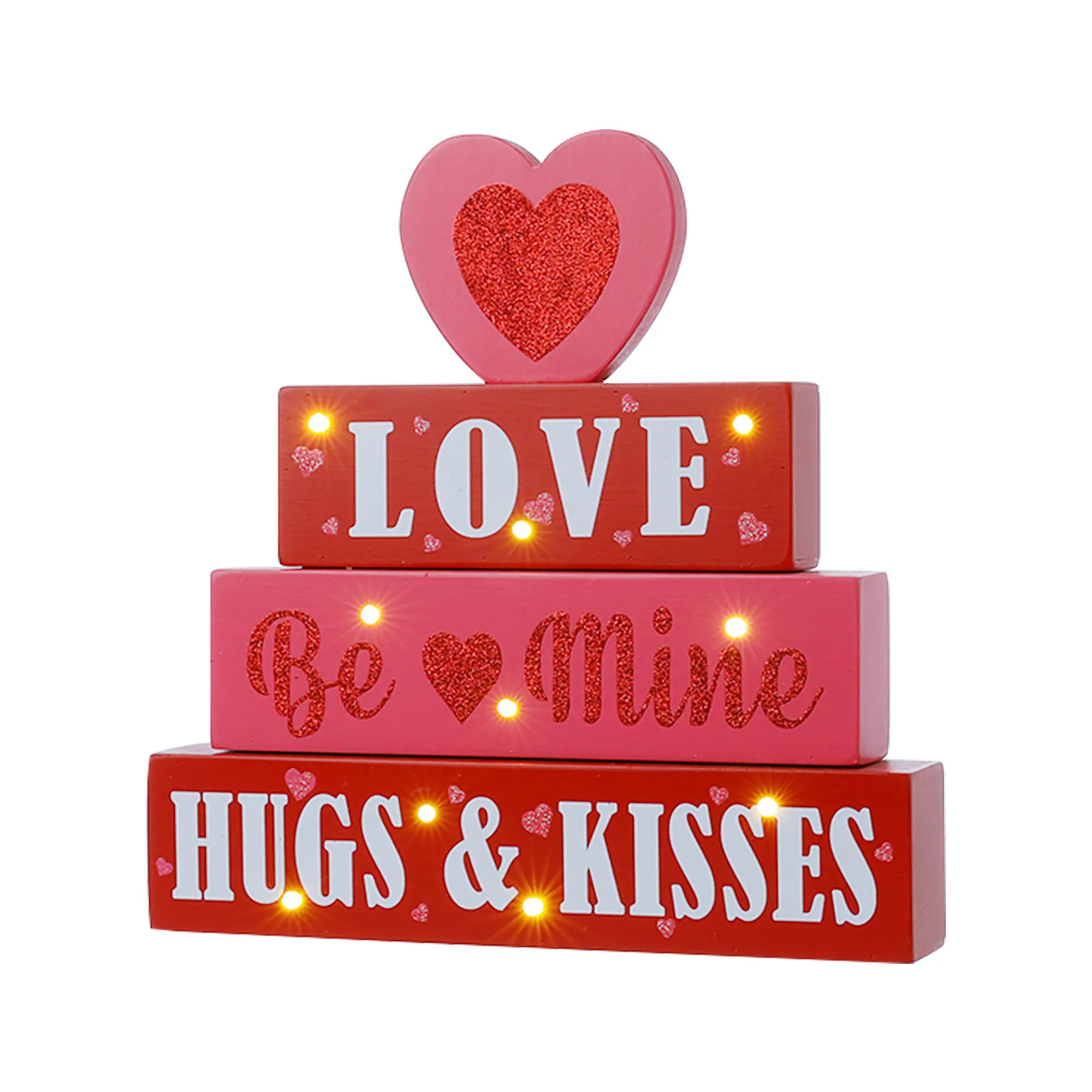 Glitzhome 11.25-in H Lighted Valentine's Day Tabletop decoration in Red | 2005000059 | Lowe's