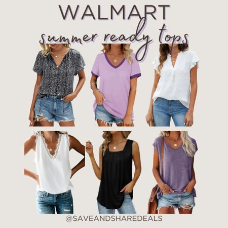 @walmartfashion has the cutest affordable tops for summer! Shop all of these #walmartfashion finds that are under $15! Tons of colors available.  #walmartpartner

#LTKStyleTip #LTKSeasonal