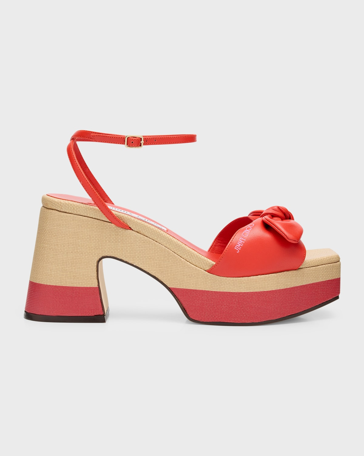 Ricia Knotted Bow Platform Sandals | Neiman Marcus