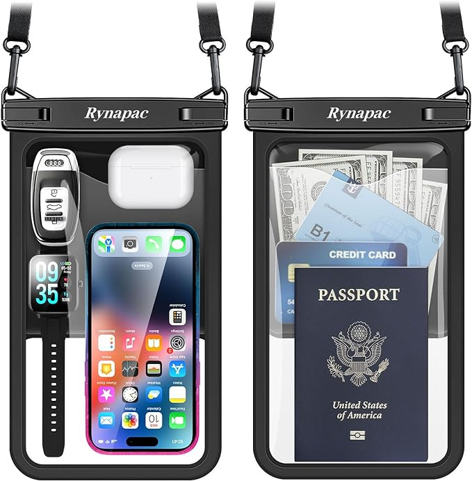 [Up to 10"] Large Waterproof Phone Pouch Bag - 2 Pack Waterproof Phone Case for iPhone 17 16 15 1... | Amazon (US)