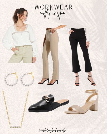 Styling a Target blouse to make it business casual 👩🏼‍💼💼 
#workwear #businesscasual #blouse #croppedpants #slacks #flare #dresspants #howtostyle #whattowear #mules #slides #heels #blockheels #earrings #necklace #jewelry #officeoutfits #workattire 

#LTKunder50 #LTKworkwear #LTKstyletip