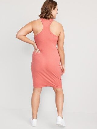 UltraLite Racerback Rib-Knit Ruched Knee-Length Tank Dress for Women | Old Navy (US)