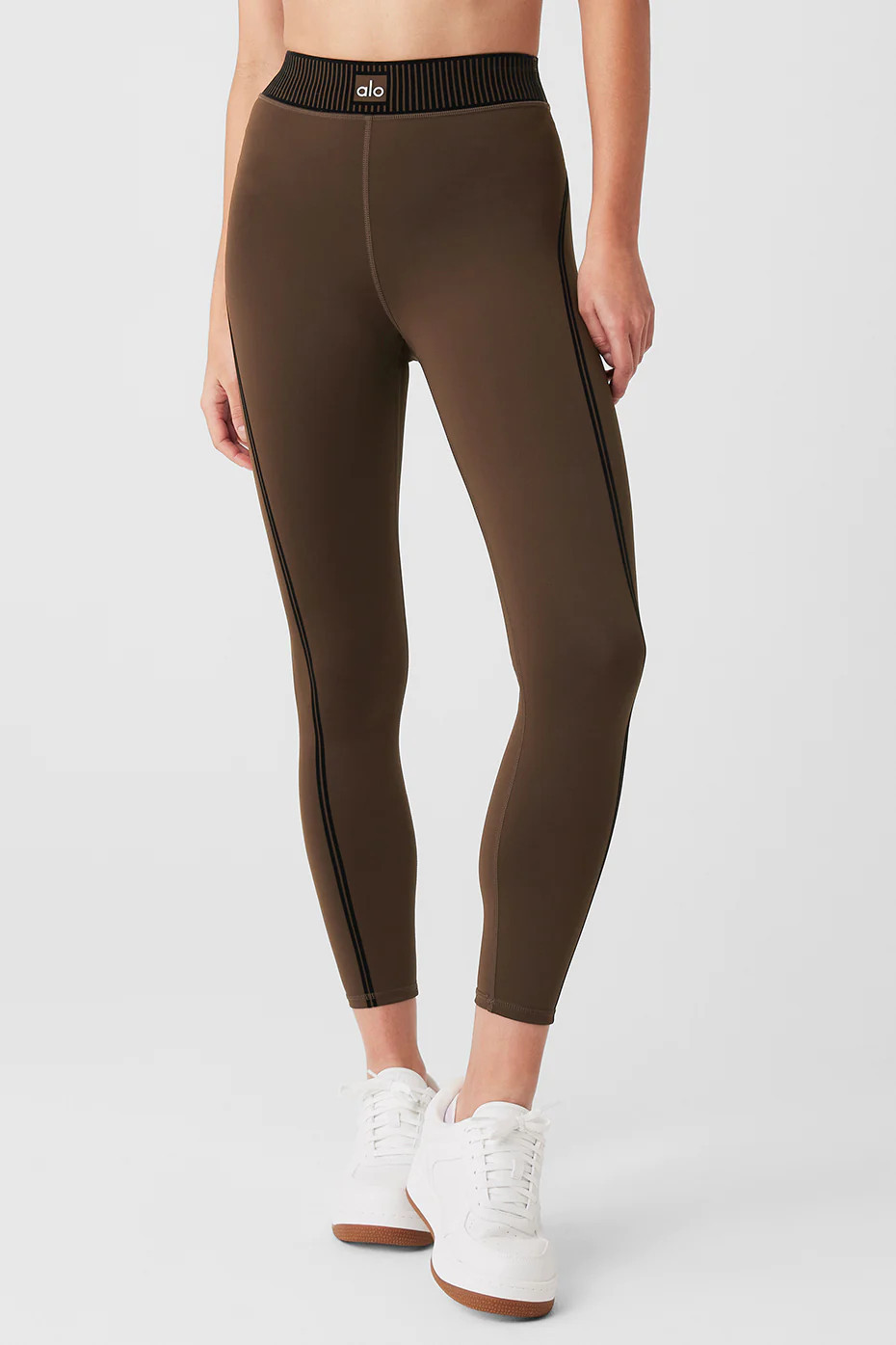 Airlift High-Waist 7/8 Line Up Legging in Espresso, Size: 2XS | Alo YogaÂ® | Alo Yoga (US)