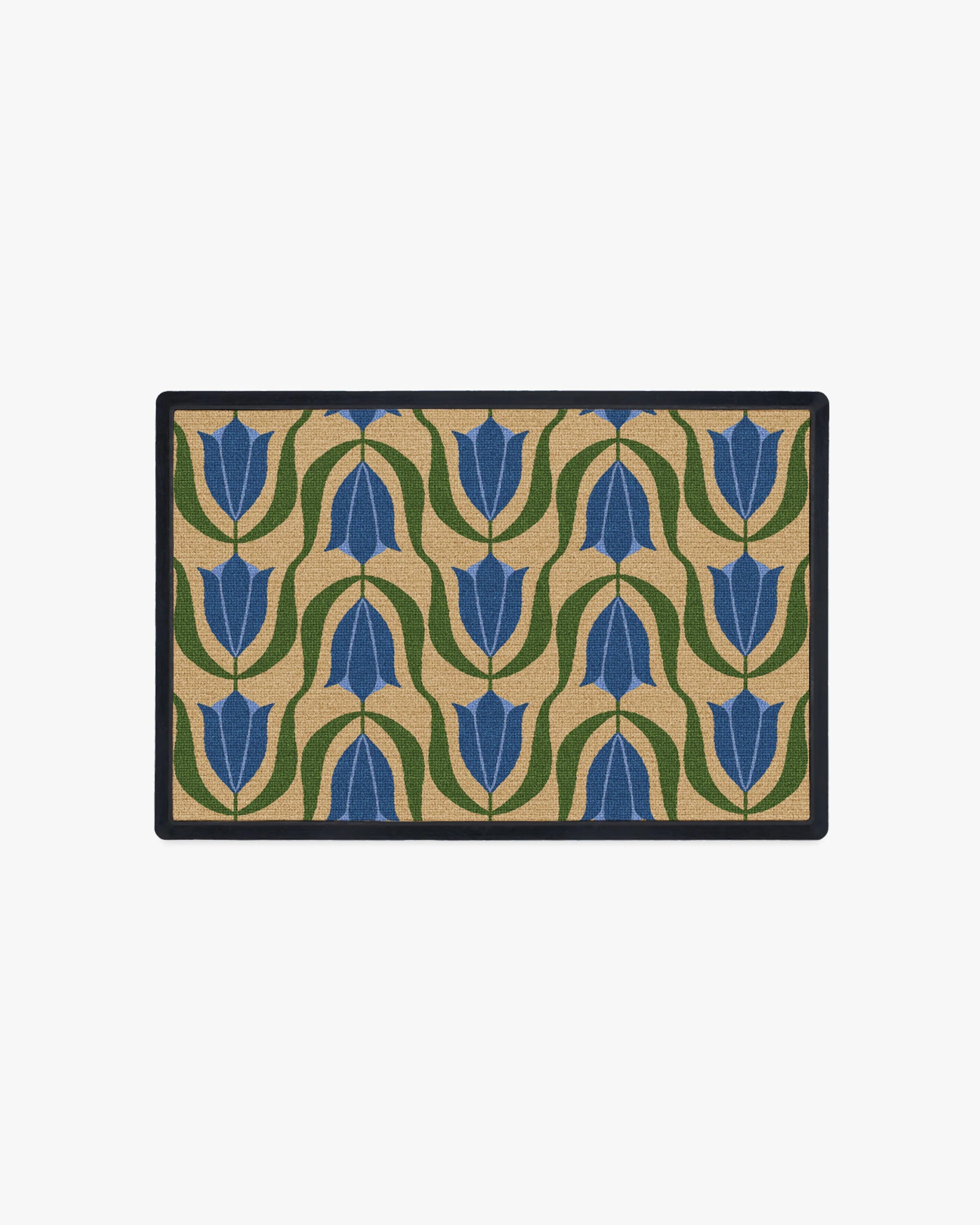 Holland Tulips Blue Doormat | Ruggable US | Ruggable