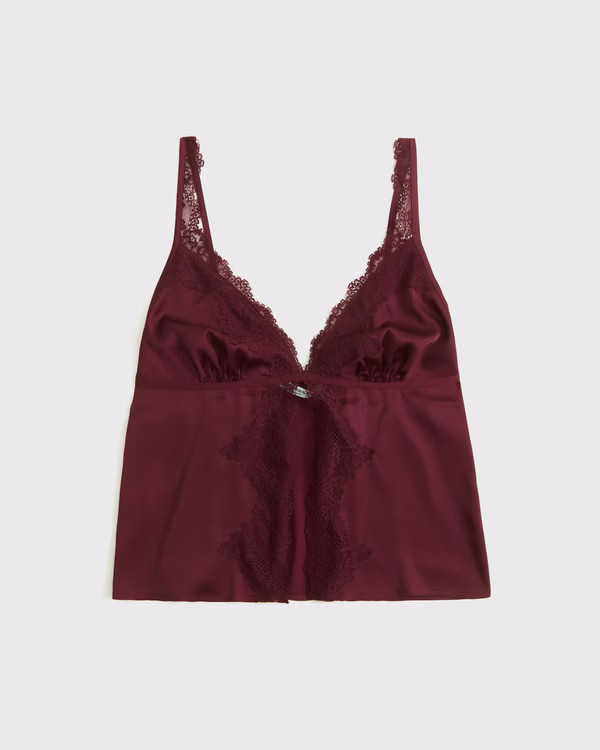 Lace and Satin Sleep Cami | Abercrombie & Fitch (US)